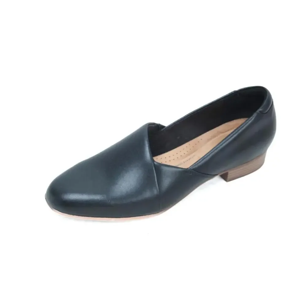 Clark's Collection Juliet Palm Slip-On Leather Flats Black Loafer Womens 10 M